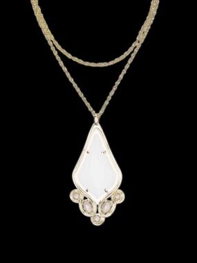 Kendra Scott Teresa Gold Pendant Necklace in White